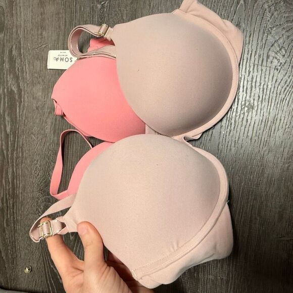 Soma plunge embraceable tailored push up bra bundle pink beige 38C - Picture 5 of 5